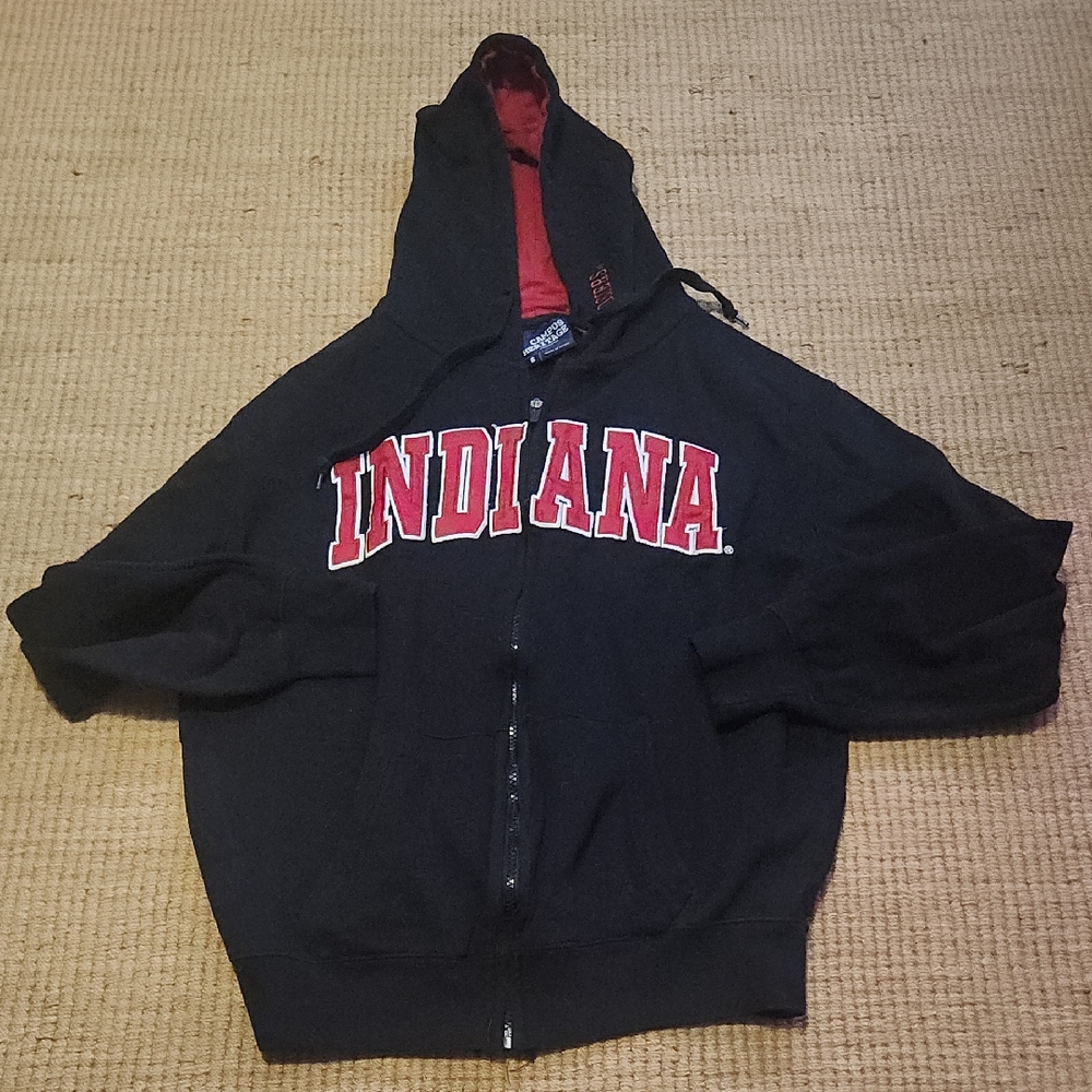 Campus Heritage Black Hoodie with Red Hood Lining